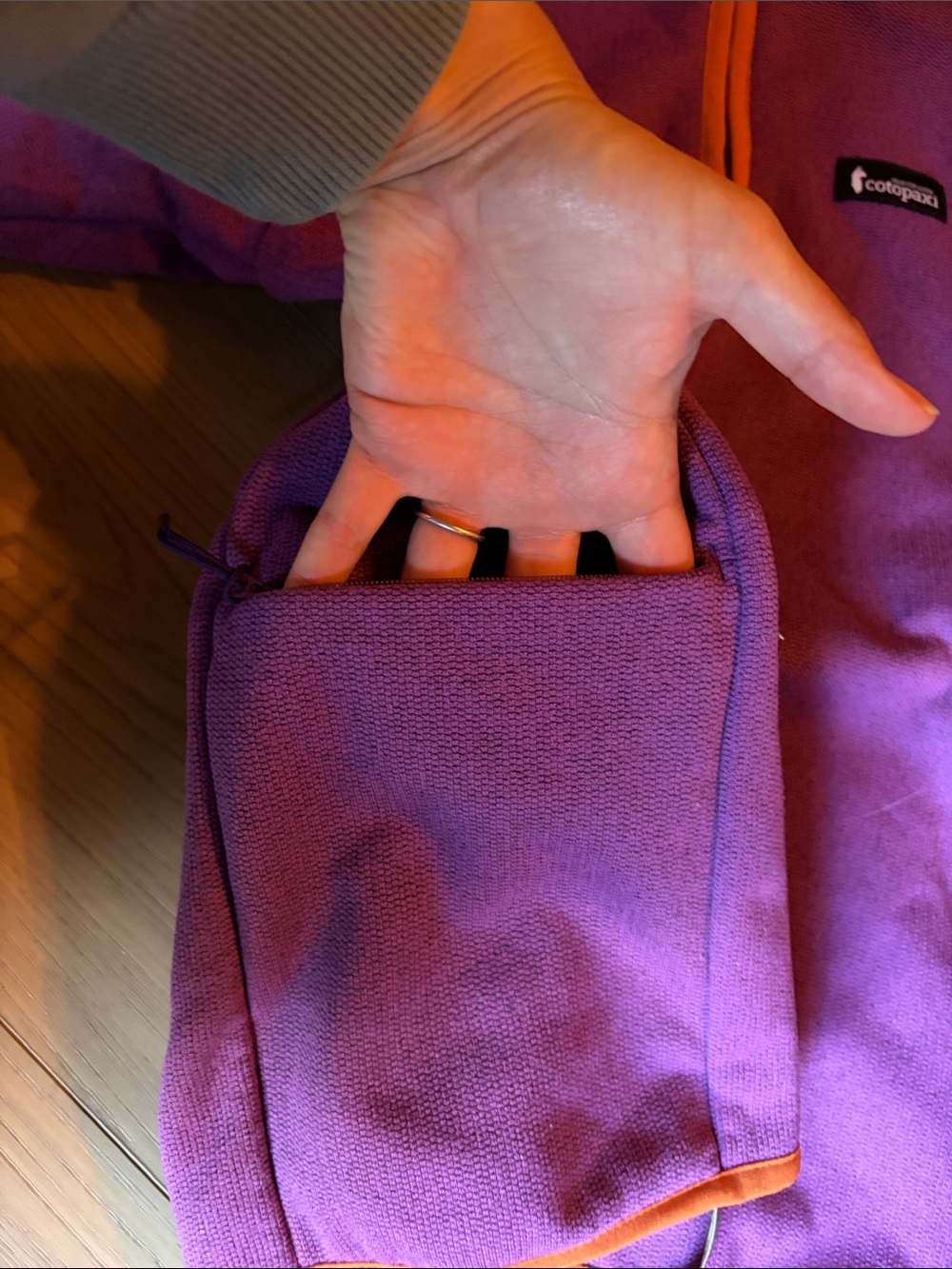 cotopaxi Purple Fleece Quarter-Zip with Orange Trim - Picture 6 of 8